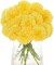 Cabin 20pcs Fake Chrysanthemum Artificial Flowers Faux Silk Mums with Stem Balls Flowers for Vase Fillers Easter Home Table Floral Arrangements Wedding Party DIY Decoration(Yellow)